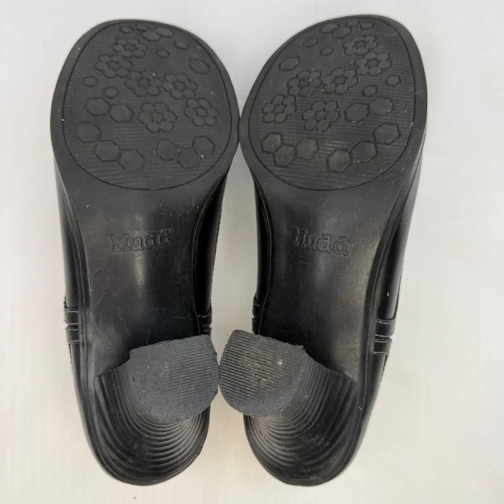 Mudd Floppy Black Lace Up Oxford Heels Vintage Y2K Cap Toe Shoes Size 8M
